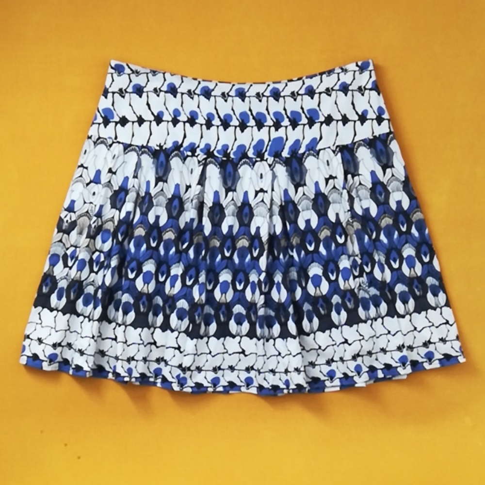Karen Kane art nouveau print pleated cotton skirt